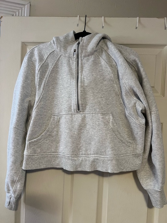 lululemon athletica Tops - Lululemon Scuba Oversized Half-Zip Hoodie Heathered Core Ultra Light Grey M/L